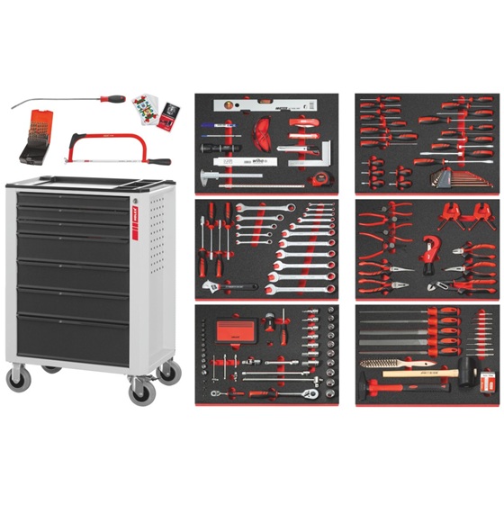 HOLEX 7抽车间工具车+241件工具